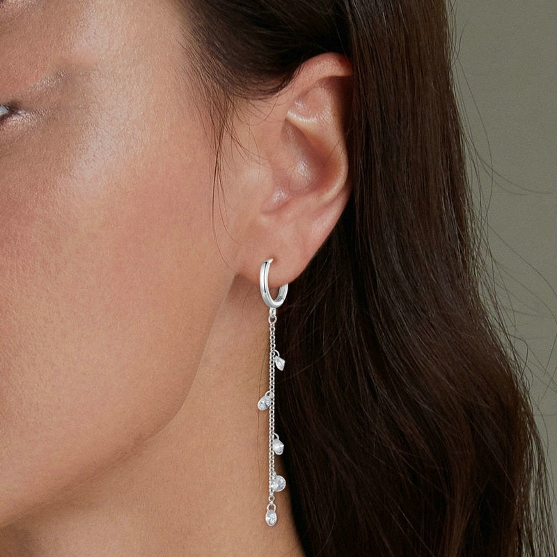 S925 Sterling Silver Long Smart Tassel Ear Clip