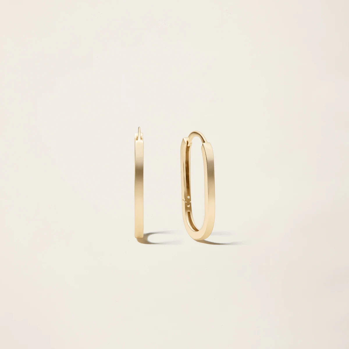 GoldeeLux 14k Solid Gold Paperclip Earrings